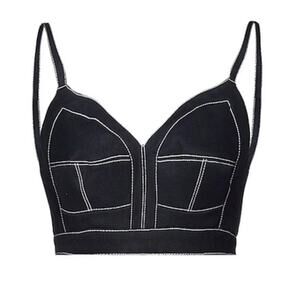 McQueen Denim Bralette Crop Top